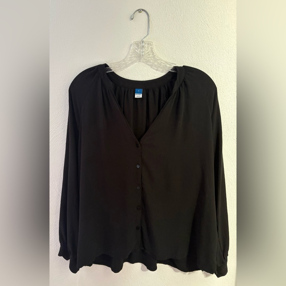Old Navy Women's Classic Black Button-Down Shirt